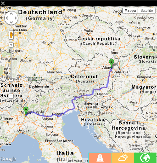 expanded map widget - the rout tab